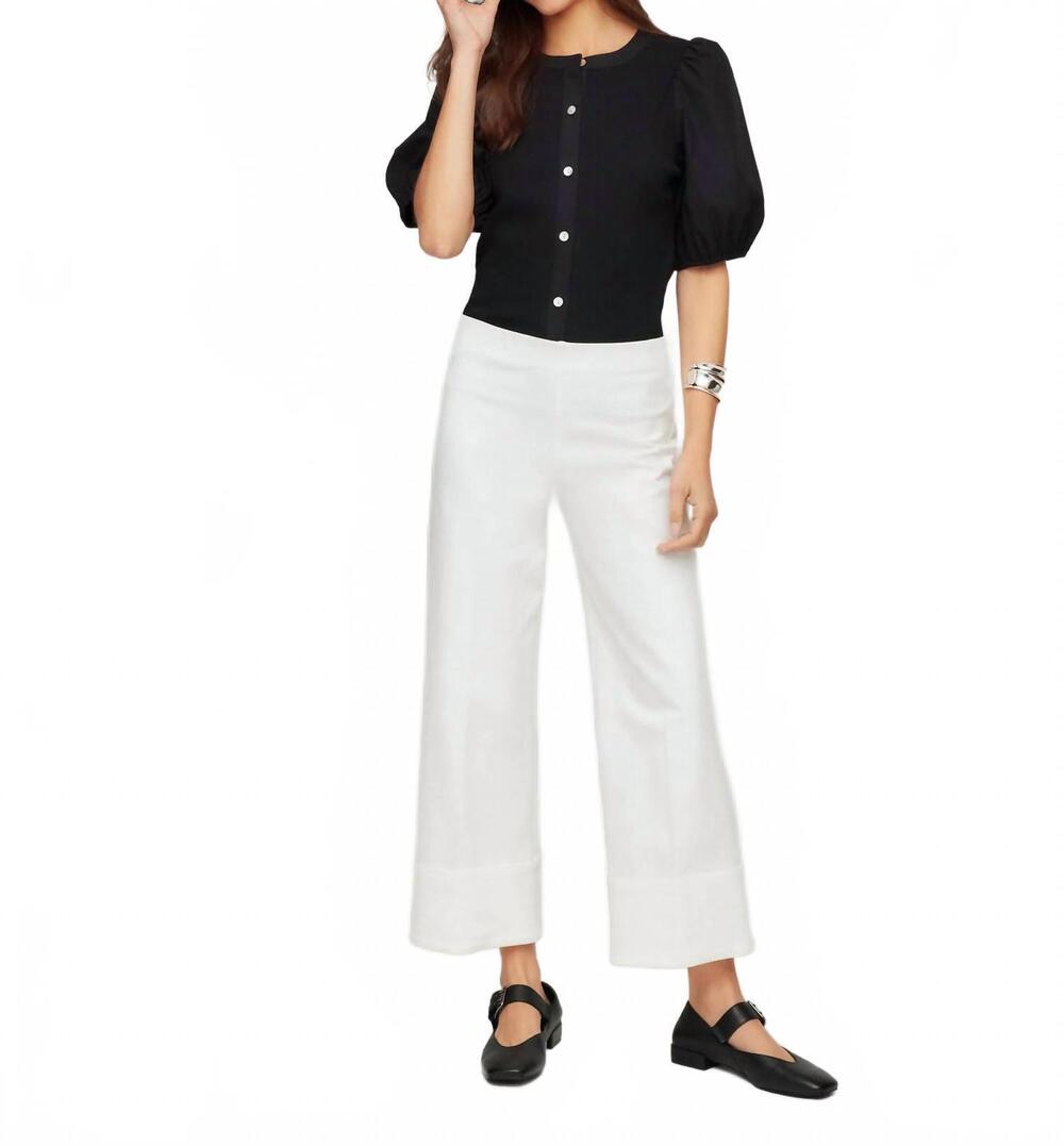 NEW FIFTEEN TWENTY regina cuff cropped pants in off white